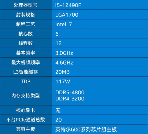 酷睿i5-12490F 酷睿 i5-12490F：电竞爱好者的卓越之选，强劲性能带来极致体验  第5张